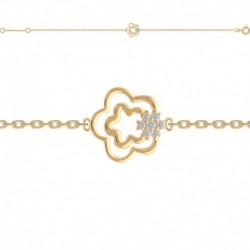 BRACELET 18CM P.OR FLEURS