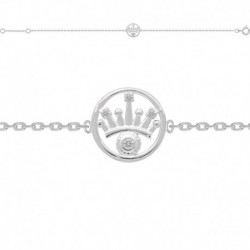 BRACELET 18CM AGT CERCLE OEIL CZ