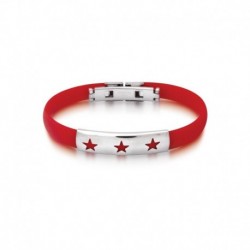 JONC ACIER CAOUTCHOUC ROUG PLAQ 3 ETOILES