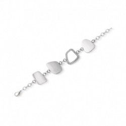 BRACELET ACIER 4 PIECES DONT 1 AJOUREE AVEC CZ