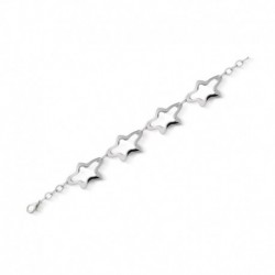 BRACELET ACIER 4 FLEURS AJOURES