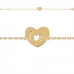 BRACELET 18CM POR COEUR LOVE