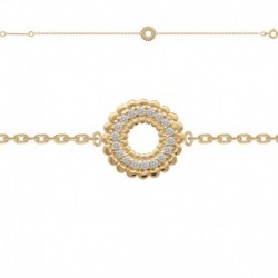 BRACELET 18CM P.OR CERCLE CZ