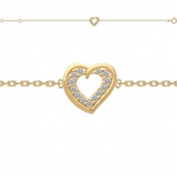 BRACELET 18CM P.OR COEUR OZ