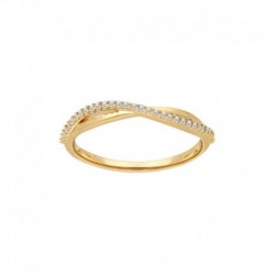 BAGUE PLAQUE OR OXYDE BLANC