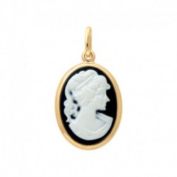 PEND P.OR OVALE CAMEE NOIR 13*18