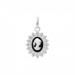 PEND AGT OVALE OZ CAMEE NOIR 6*8