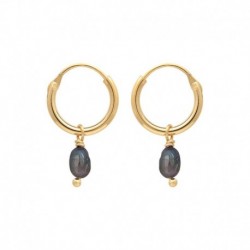 CREOLES P.OR PENDANT PERLE D EAU DOUCE GRISE