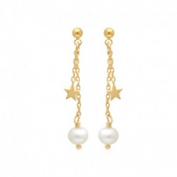 BO P.OR PENDANT ETOILES ET PERLE D EAU DOUCE