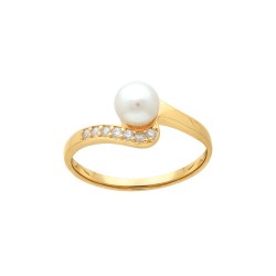 BAGUE P.OR PERLE D EAU DOUCE ET OZ 