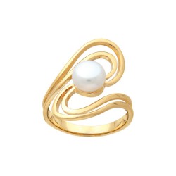 BAGUE P.OR VAGUE PERLE D EAU DOUCE 