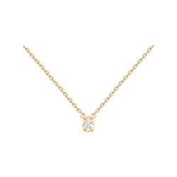 COLLIER P.OR SERTI GRIFFE BLANC 