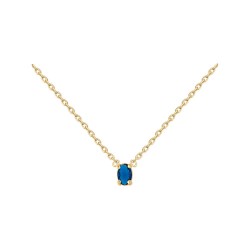 COLLIER P.OR SERTI GRIFFE SAPHIR 