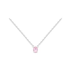 COLLIER ARGENT SERTI GRIFFE ROSE 