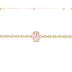 BRACELET P.OR SERTI GRIFFE ROSE 
