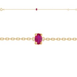 BRACELET P.OR SERTI GRIFFE RUBIS 