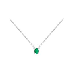 COLLIER ARGENT SERTI GRIFFE VERT 
