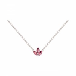 COLLIER 42CM AGT 3 NAVETTES OZ RHODOLITE