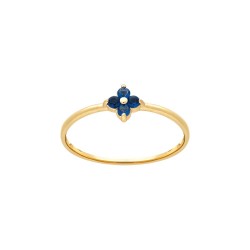 BAGUE P.OR PETITE FLEUR OZ SAPHIR 