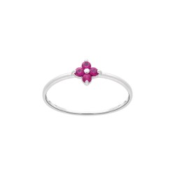 BAGUE AGT PETITE FLEUR OZ RUBIS 
