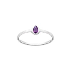 BAGUE AGT GOUTTE OZ SERTI CLOS AMETHYSTE 