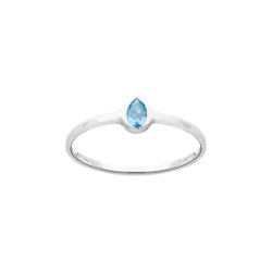 BAGUE AGT GOUTTE OZ SERTI CLOS AQUAMARINE 