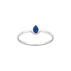 BAGUE AGT GOUTTE OZ SERTI CLOS BLEU SAPHIR 