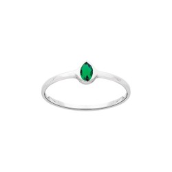 BAGUE AGT GOUTTE OZ SERTI CLOS VERT 