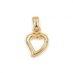 PENDENTIFS PL.OR COEUR CREUX