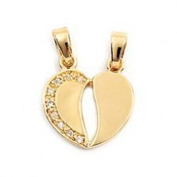 PENDENTIFS PL.OR OZ COEUR SECABLE