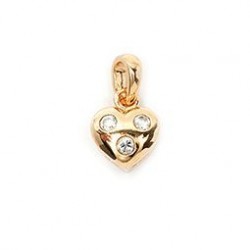 PENDENTIFS PL.OR COEUR + 3 OZ