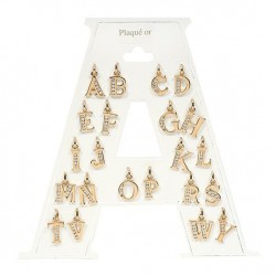 PRESENTOIR 22 PENDENTIFS PL.OR OZ ALPHABET