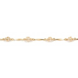 19 cm - les perles d'imitation - bracelet plaqué or