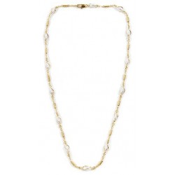 45 cm - les perles d'imitation - collier plaqué or