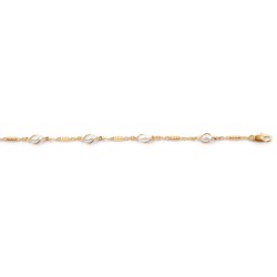 19 cm - les perles d'imitation - bracelet plaqué or