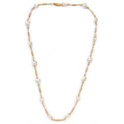 45 cm - les perles d'imitation - collier plaqué or