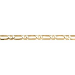 50 cm - 6,7 mm - maille ultra plate alternée - chaîne plaqué or