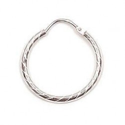 CREOLES AUTRES ARGT .CISELE DIAMANTEE 20MM