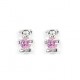 CLOUS D OREILLES OURSON OZ ROSE ARGENT 925