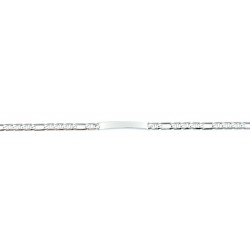 BRACELET IDENTITE MAILLE MARINE DIAMANTEE 6 FACES ALTERNEE 1.3 18CM