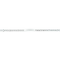 BRACELET IDENTITE BB MAILLE MARINE DIAMANTEE 6 FACES ALTERNEE 1.3 ARGENT 925 15CM