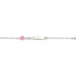BRACELETS ARGENT .COEUR ROSE