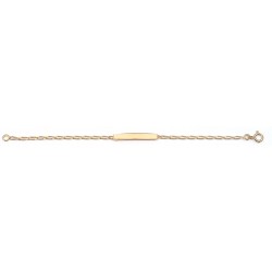 lg. 14 cm - Identité plaqué or - identité Bébé/enfant