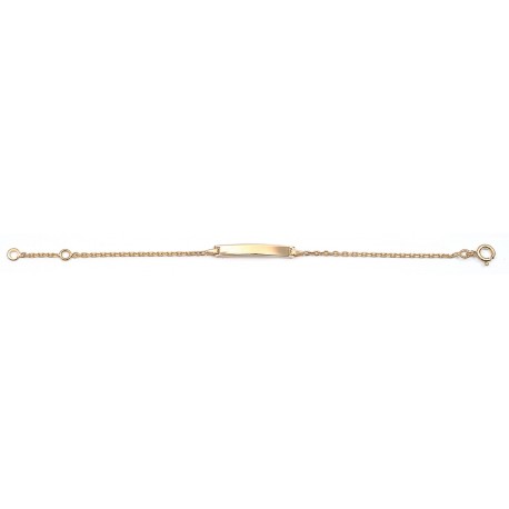 lg. 14 cm - Identité plaqué or - identité Bébé/enfant