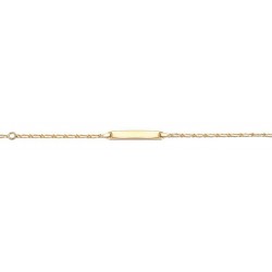 lg. 14 cm - Identité plaqué or - identité Bébé/enfant