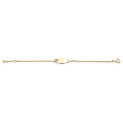 lg. 14 cm - Identité plaqué or - identité Bébé/enfant