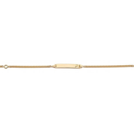 lg. 14 cm - Identité plaqué or - identité Bébé/enfant