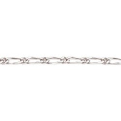 21 cm - 5,0 mm - maille super cheval alternée 1.1 - chaîne argent