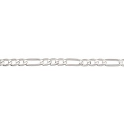 60 cm - 6,7 mm - maille ultra plate alternée - chaîne argent