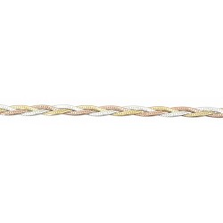 42 cm - maille hearing bone tressée - chaîne argent